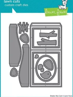 Troquel Lawn Fawn Scalloped Treat Box Haunted House compatible con Sizzix