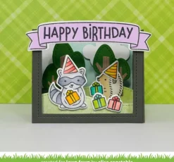 Troquel Lawn Fawn Scalloped Treat Box Haunted House compatible con Sizzix