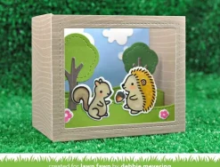 Troquel Lawn Fawn Scalloped Treat Box Haunted House compatible con Sizzix