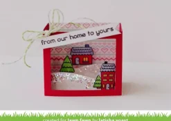 Troquel Lawn Fawn Scalloped Treat Box Haunted House compatible con Sizzix