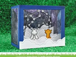 Troquel Lawn Fawn Scalloped Treat Box Haunted House compatible con Sizzix