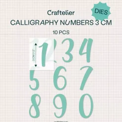 Troquel Números Caligrafía Craftelier 3cm