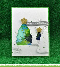 Troquel Outside In Stitched Christmas Tree Lawn Fawn compatible con Sizzix