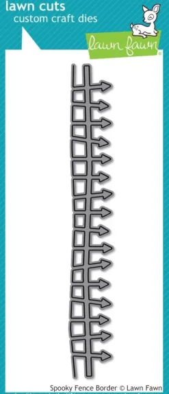 Troquel Spooky Fence Border Lawn Fawn compatible con Sizzix
