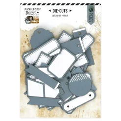 Troqueladas Etiquetas Azul grisáceo O Saison Florilèges Design