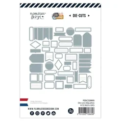 Troqueladas Etiquetas Azul grisáceo O Saison Florilèges Design