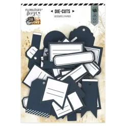 Troquelados Etiquetas Azul vaquero O Saison Florilèges Design