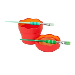 Vaso Portátil Rojo Click&Go Connector Faber-Castell