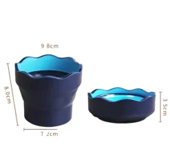 Vaso Portátil verde marmol Click&Go Connector Faber-Castell